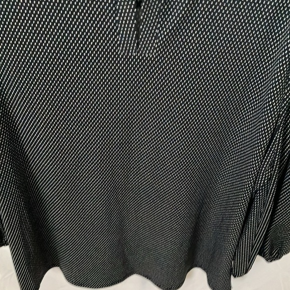 Adrianna Papell: Black/White Little dots Ruffle Armhole 3/4 Sleeve Top- cinch-XL - Picture 14 of 16